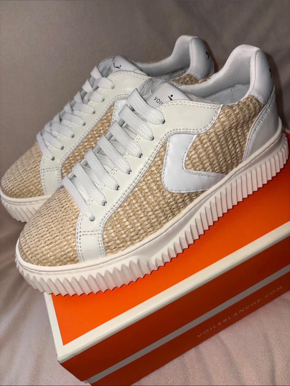 NWT VOILE BLANCHE LIPARI Sneaker in CREAM-WHITE - Picture 12 of 15